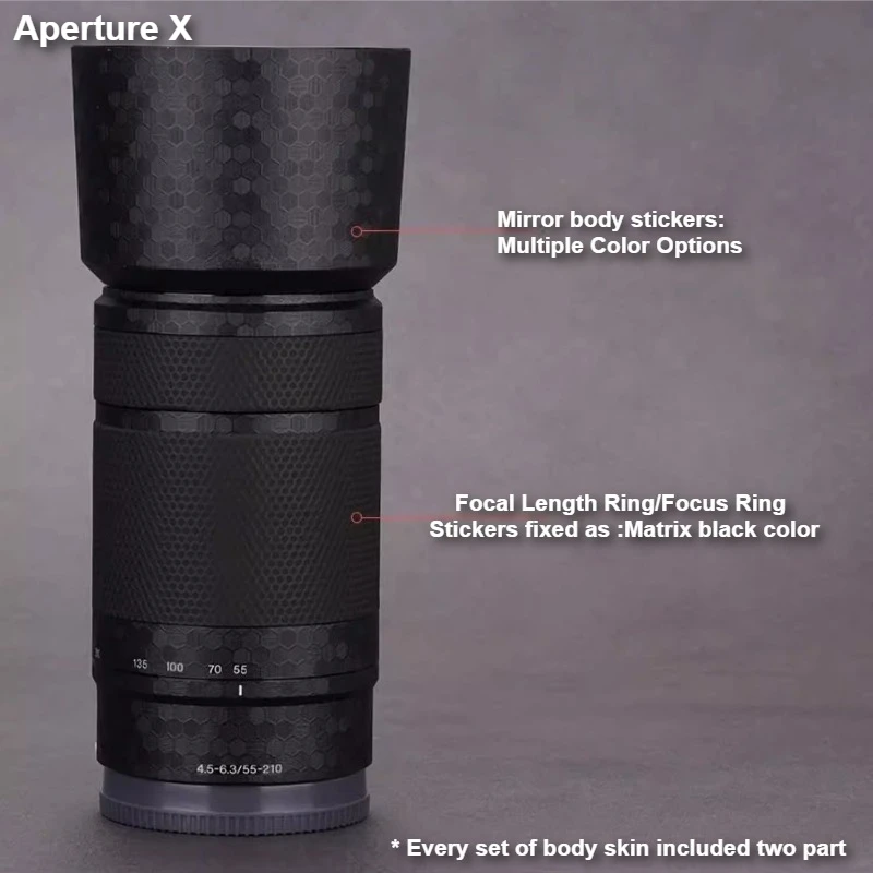 For Sony E 55-210mm F4.5-6.3 Lens Sticker Anti-Scratch Coat Wrap Protective Film Body Protector Decal Skin E55210 - view 3