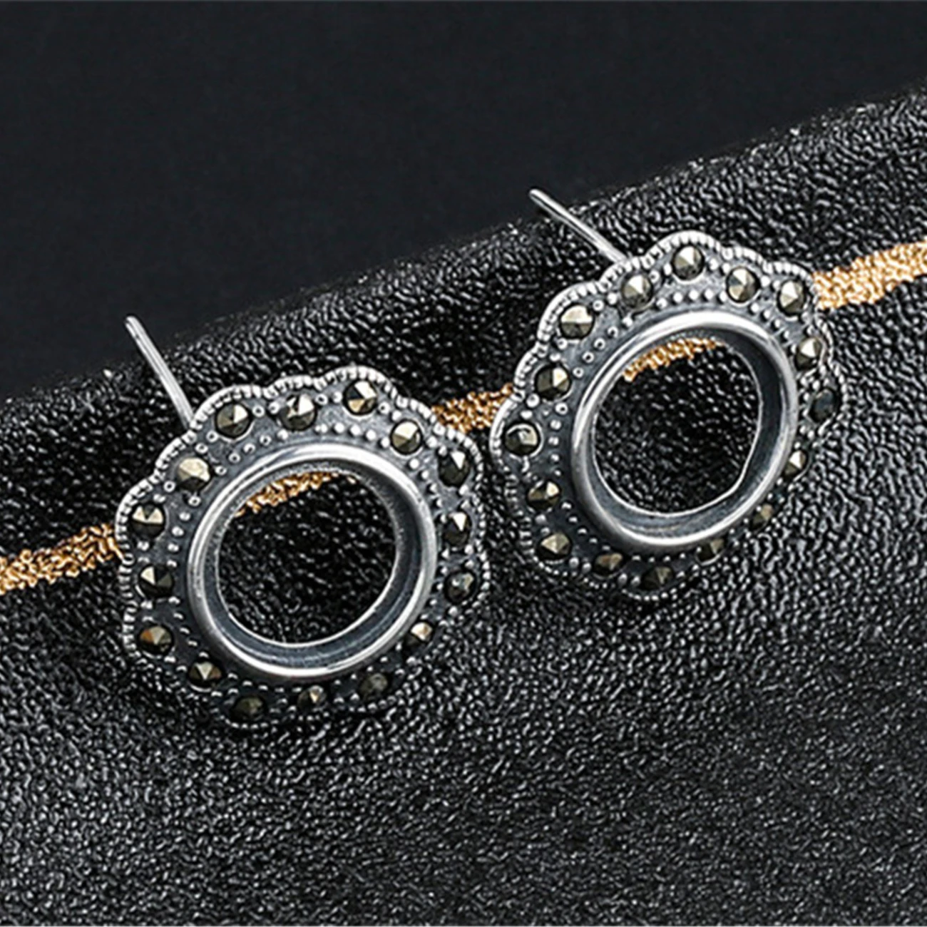 

Earring Settings (10x10mm Round Blank) Thai Sterling Silver Rhinestone Earring Studs for Round Cabochons E228B