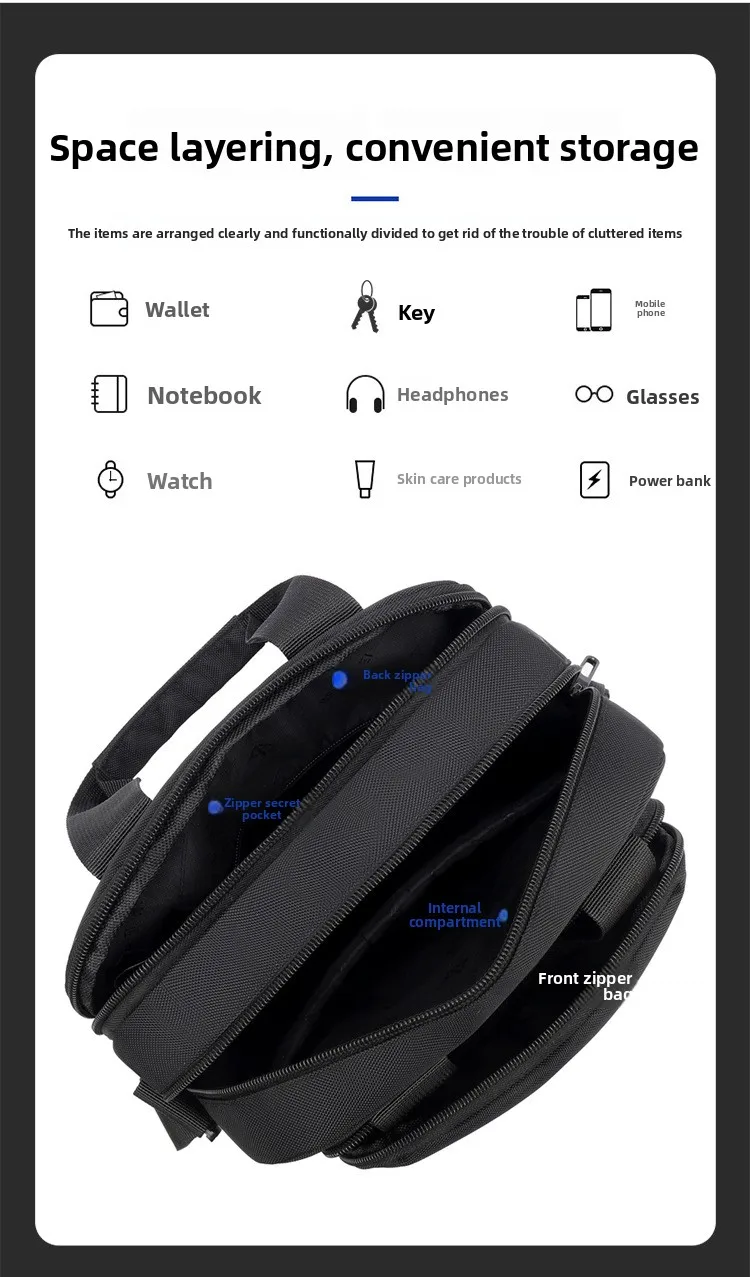 New Simple Men's Single-shoulder Bag, Vertical Handbag, Fashionable Large-capacity Crossbody Bag, Men's Business Casual Bag