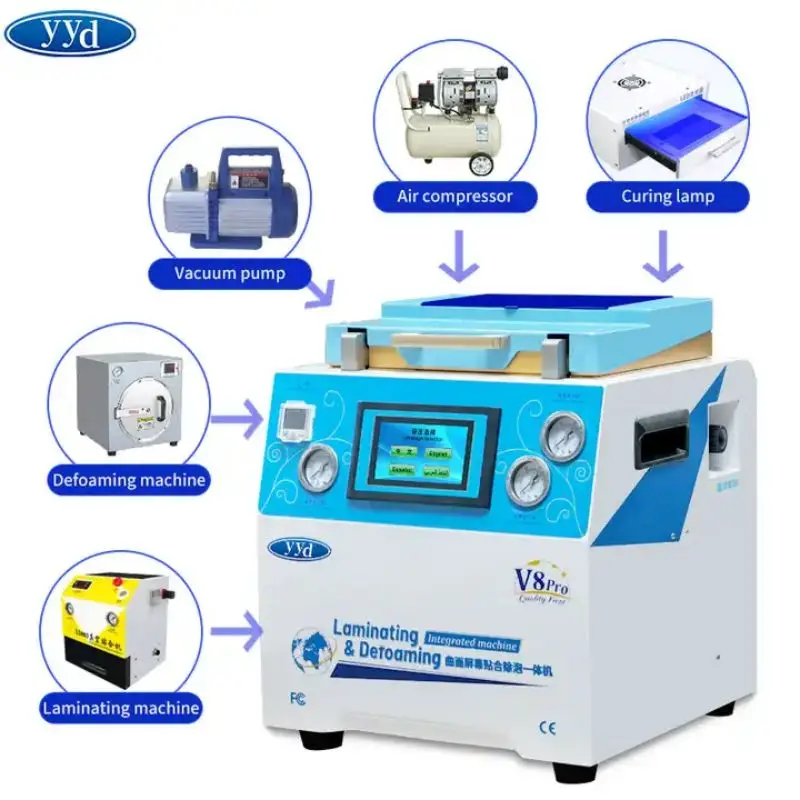 YYD Straight screen curved screen mobile phone repair tool set, integrated with defoaming and solidification repair tools