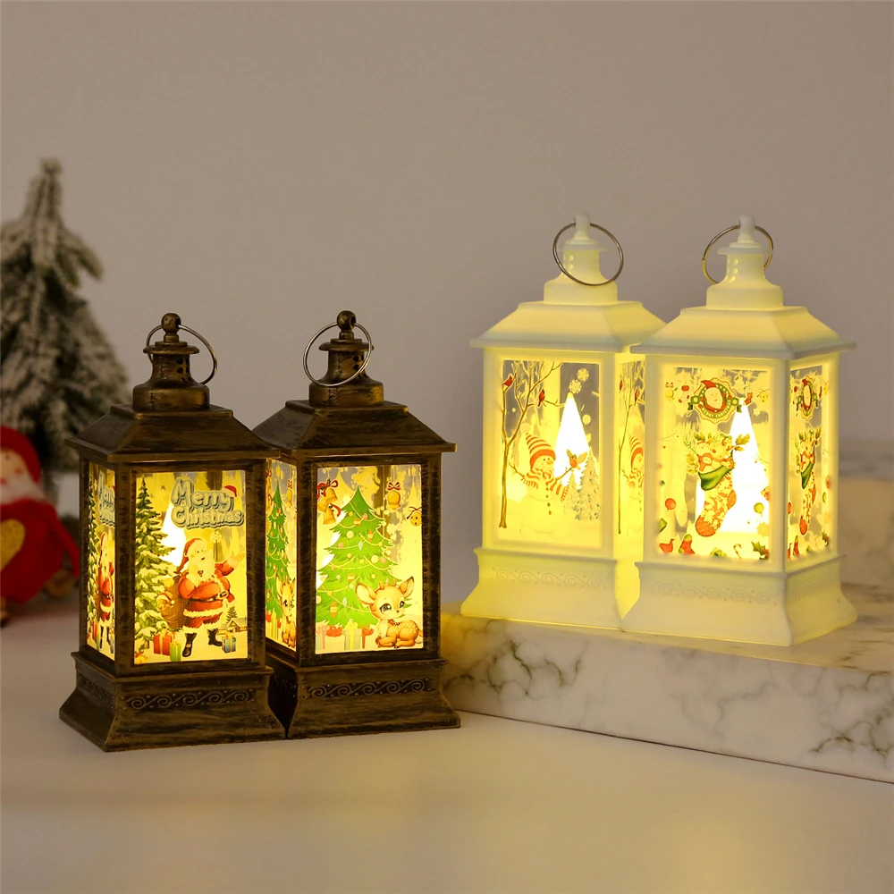 New Christmas Wind Lamp Candle Table Lamp Small Night Lamp Elderly Snowman Christmas Decoration Small Night Lamp Desktop Decorat