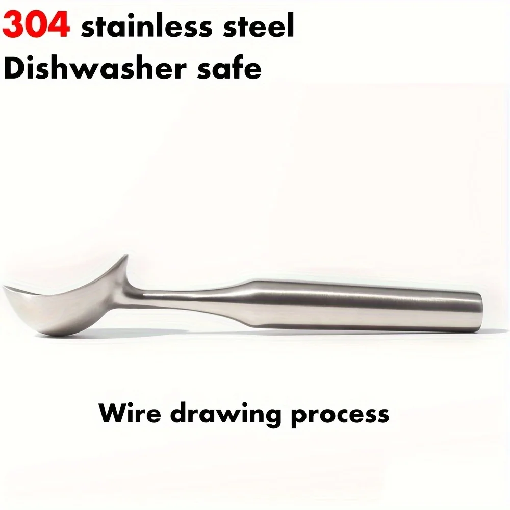 Ложка для мороженого из нержавеющей стали, эргономичная ручка для комфорта, сверхмощная ложка для мороженого, цельный дизайн Ice C