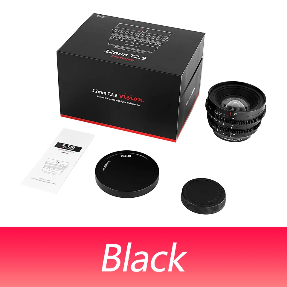 7artisans APS-C 12mm T2.9 handmatige focus camera cine-lens voor fotografie met een menselijk oog, compatibel met Sony E, Fuji XF, Nikon Z, Canon RF en M43.