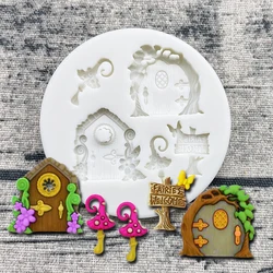 Wooden Doors Fairy Silicone Mold Sugarcraft Chocolate Cupcake Baking Mould Resin Tools Fondant Cake Decorating Tools