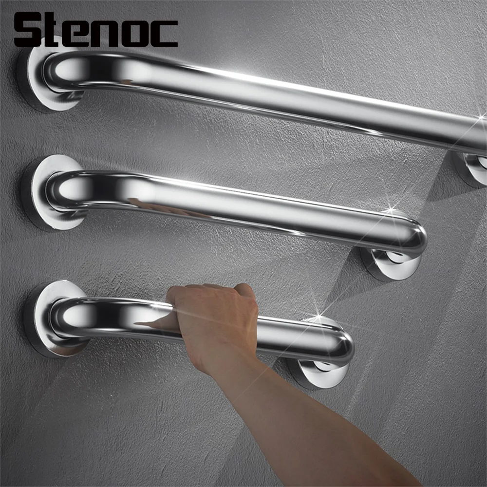 

Stenoc Bathroom Bathtub Wall 304 Stainless Steel Safe Grab Armrest Toilet Handle Grab Bar Toilet Elderly Accessibility Railing