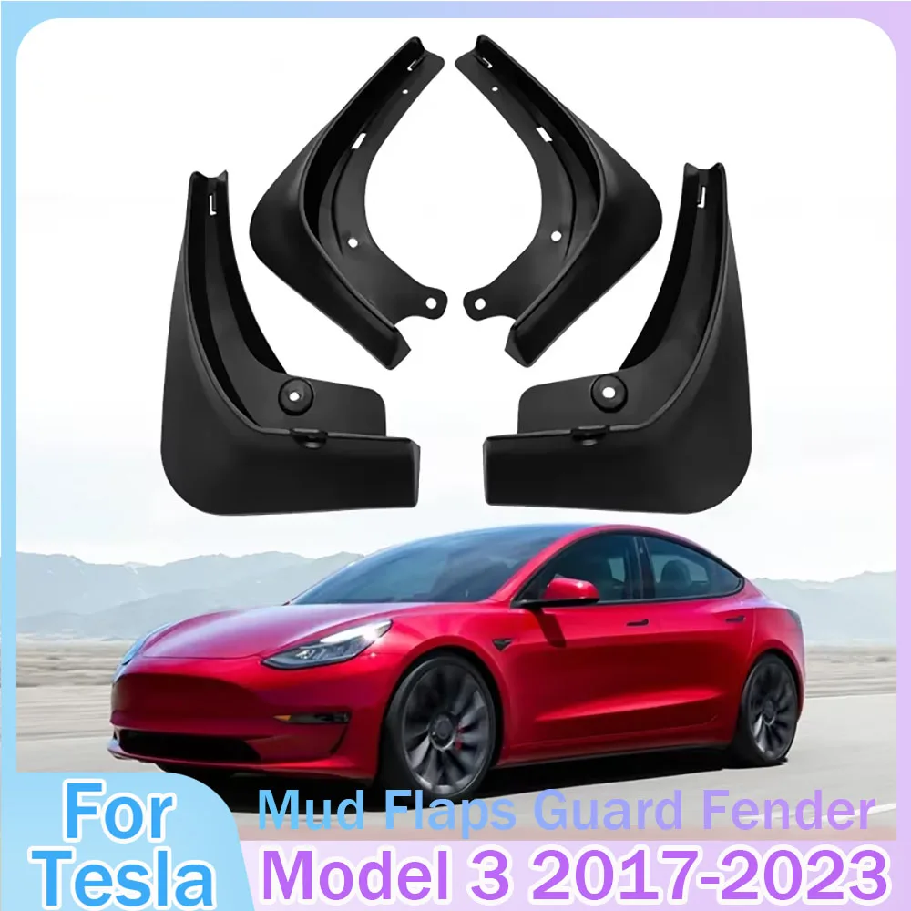 

Mud Flaps Model 3 2023 For Tesla Model 3 2022 Accessories Guard Fender Front Rear Wheel Mudguard Carbon Fiber ABS