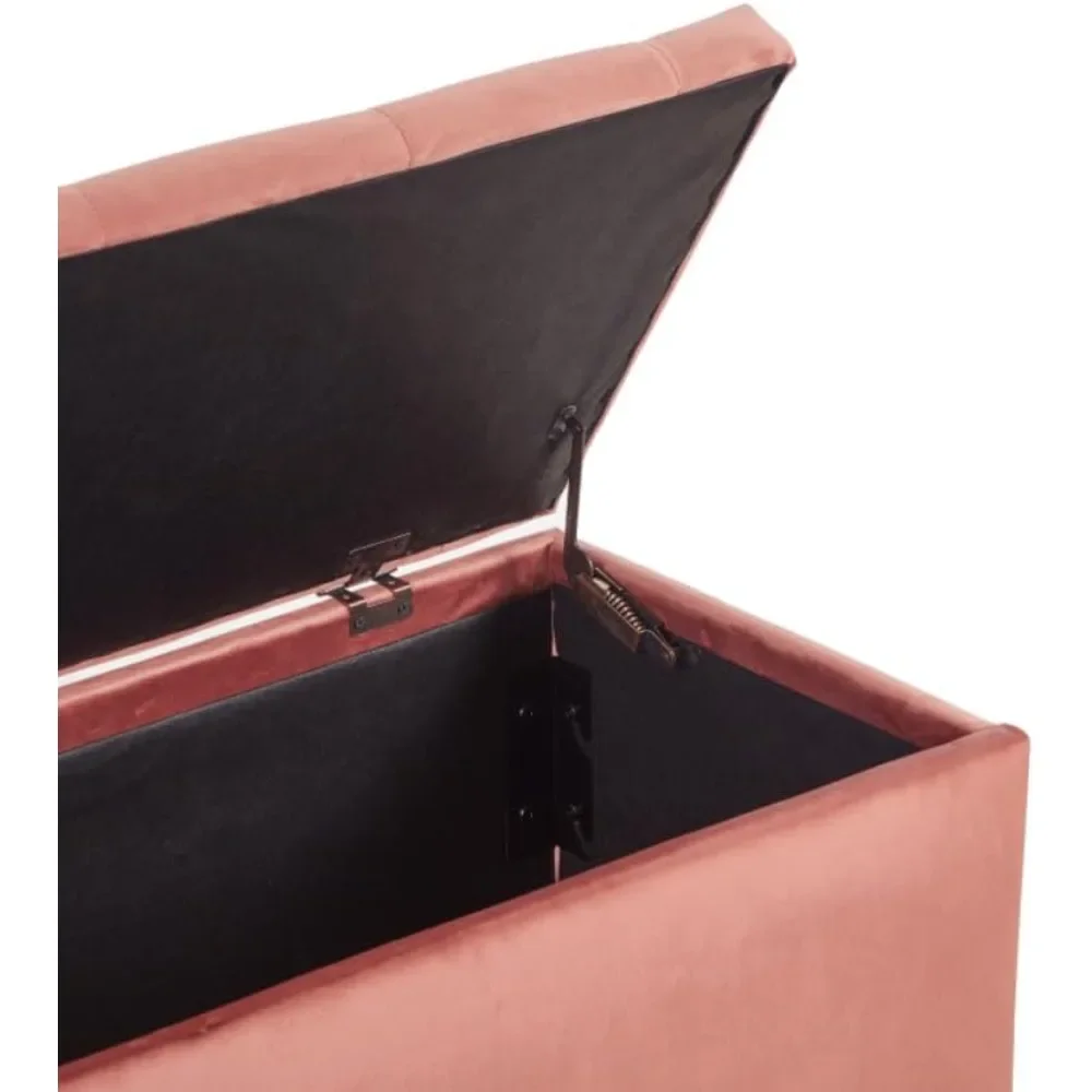 벨벳 수납형 오토만 48인치 침대 끝 벤치 침실 현관 거실 및 기숙사용