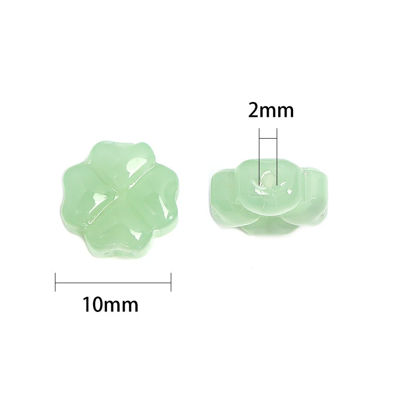 50 teile/los Vier Blatt Blume Perlen Lampwork Glas Spacer Lose Perlen Für Schmuck Machen DIY Armband Halskette Zubehör