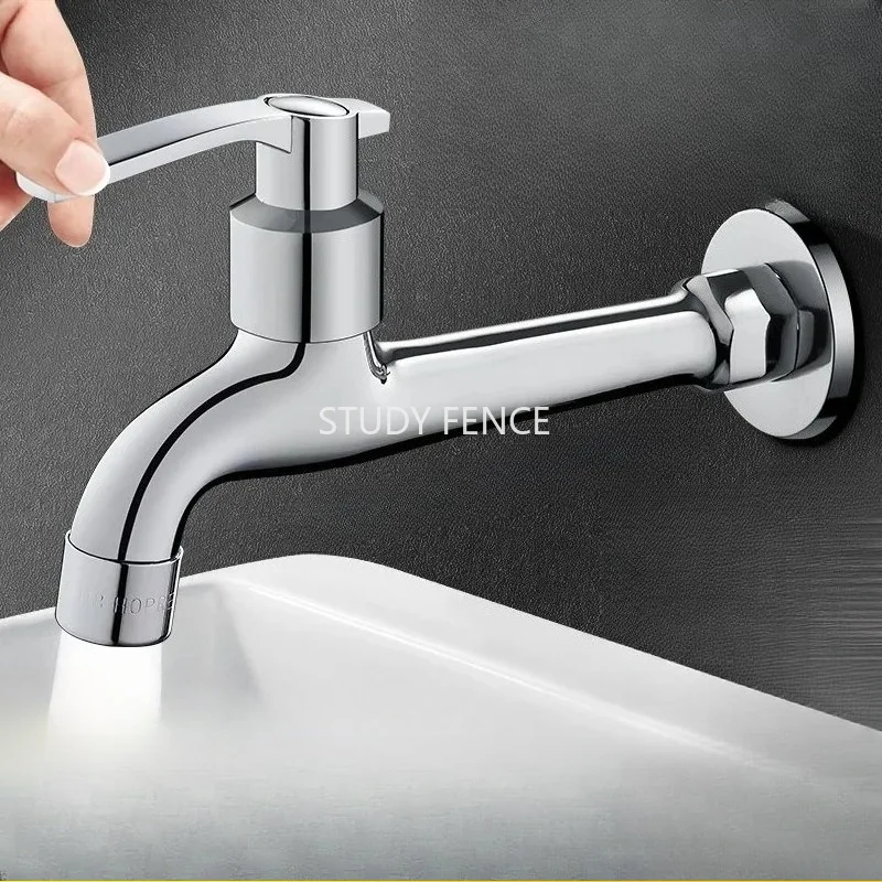 1pc Metal Single Cold Water Faucet Kitchen Sink Faucet Suitable for Balcony Mop Pool Laundry Room 4 Points Threaded Joint