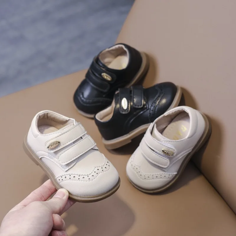 

Baby Girls Leather Shoes Infant Toddler Shoes British Style Children Soft Soled Anti Slip Kids Lightweight First Walkers Shoes