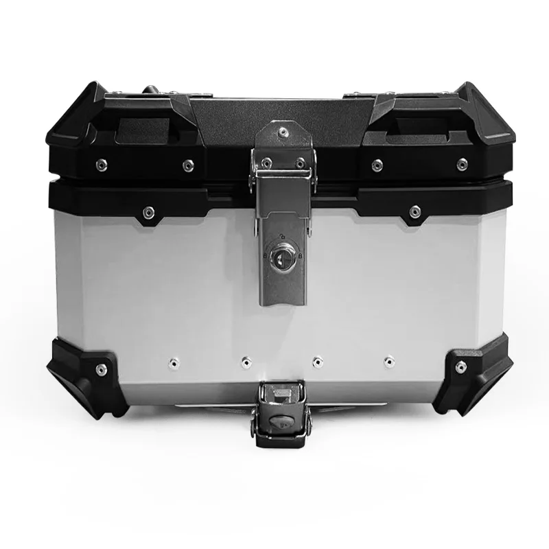 

Factory Hot Selling F2-MOTO 35L Silver Waterproof Panniers Motorcycle Top case Aluminum Motorcycle Tail Box