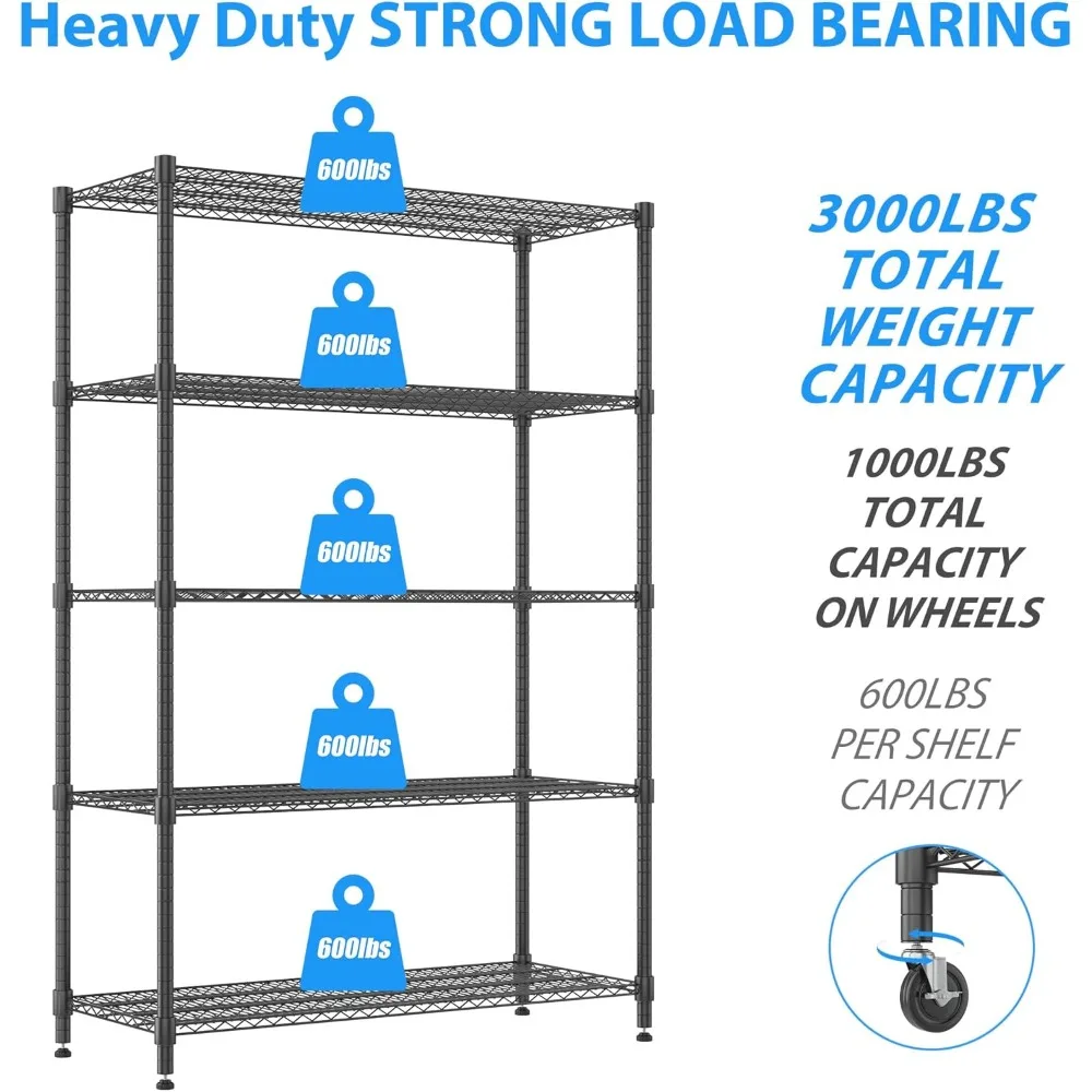 5 Tier Storage Racks and Shelving, 24