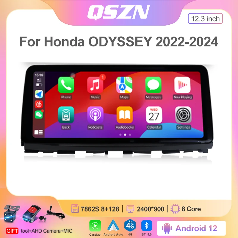 

12.3/10.25" Multimedia Player for Honda ODYSSEY 2022-2024 LHD Car Radio WiFi Android QLED Head Unit Stereo CarPlay Navigation