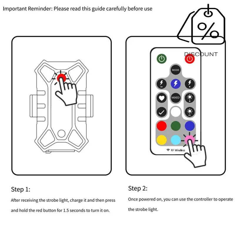 ABMF-ワイヤレス充電式 LED ストロボライト リモコン付き防水オートバイバイク車ドローン航空機用