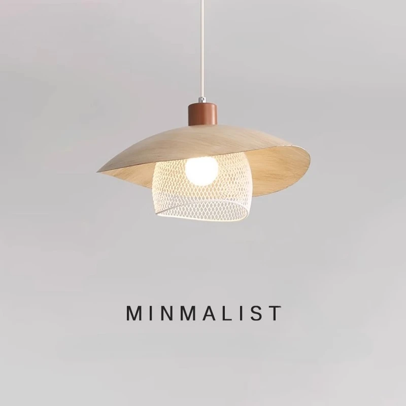 

Modern minimalist French restaurant pendant lights grid iron hanging lamp study bedroom dining table interior decor lighting E27