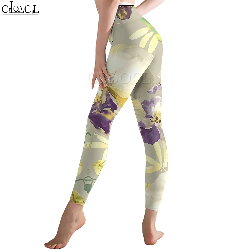 CLOOCL-Leggings para mujer, pantalones con estampado 3D de hermoso patrón de Iris, mallas deportivas elásticas de cintura alta para glúteos y dar forma