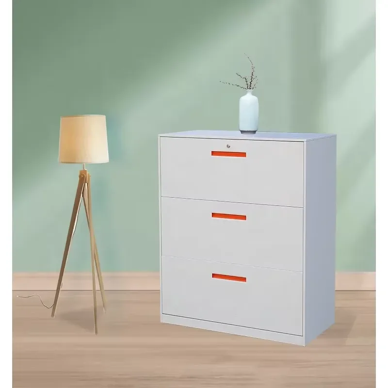 JF-LC03N Knock-Down Lateral Filing Cabinet 4 Drawers Steel Cabinet Vertical Cupboard