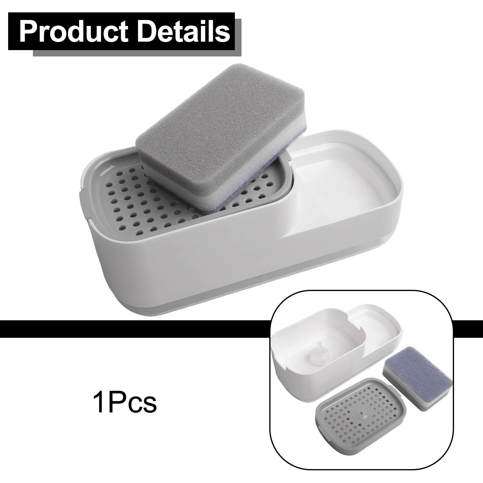 

Дозатор для мыла для посуды Keep Your Kitchen Tidy со сливными отверстиями, легко разбирается и чистится, варианты белого/черного цвета