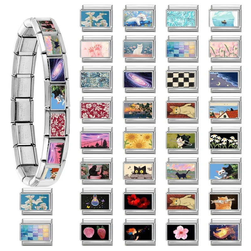Breloques italiennes pour animaux de compagnie, chats et chiens, adaptées au Bracelet en acier inoxydable de 9MM, pour femmes et hommes, fabrication de bijoux, DIY, nouvelle collection