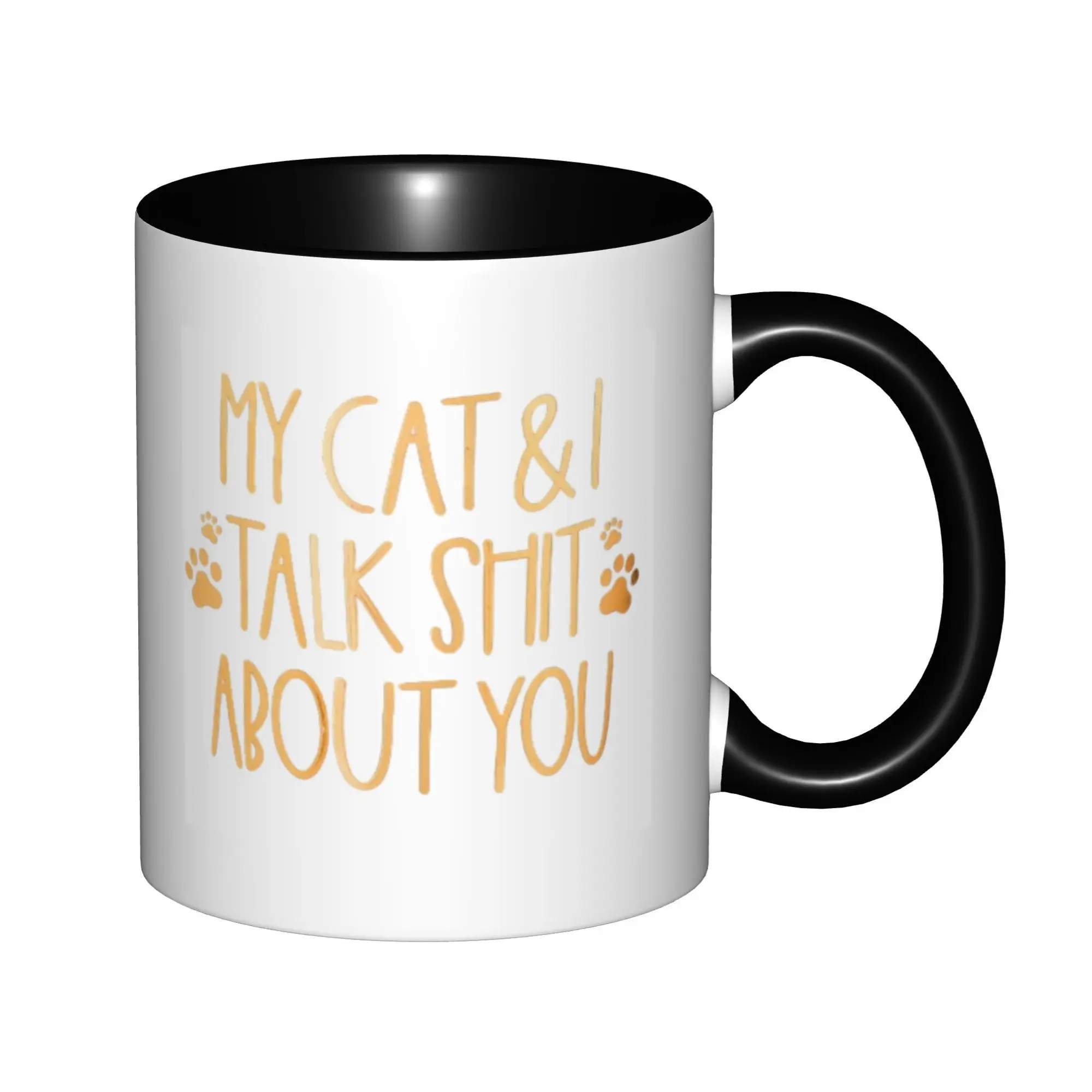 

Cat Mom Birthday Gifts for Women - My & I Talk About You Mugs For Birthday Coffee Mugs Ceramic Tea Cups 11oz