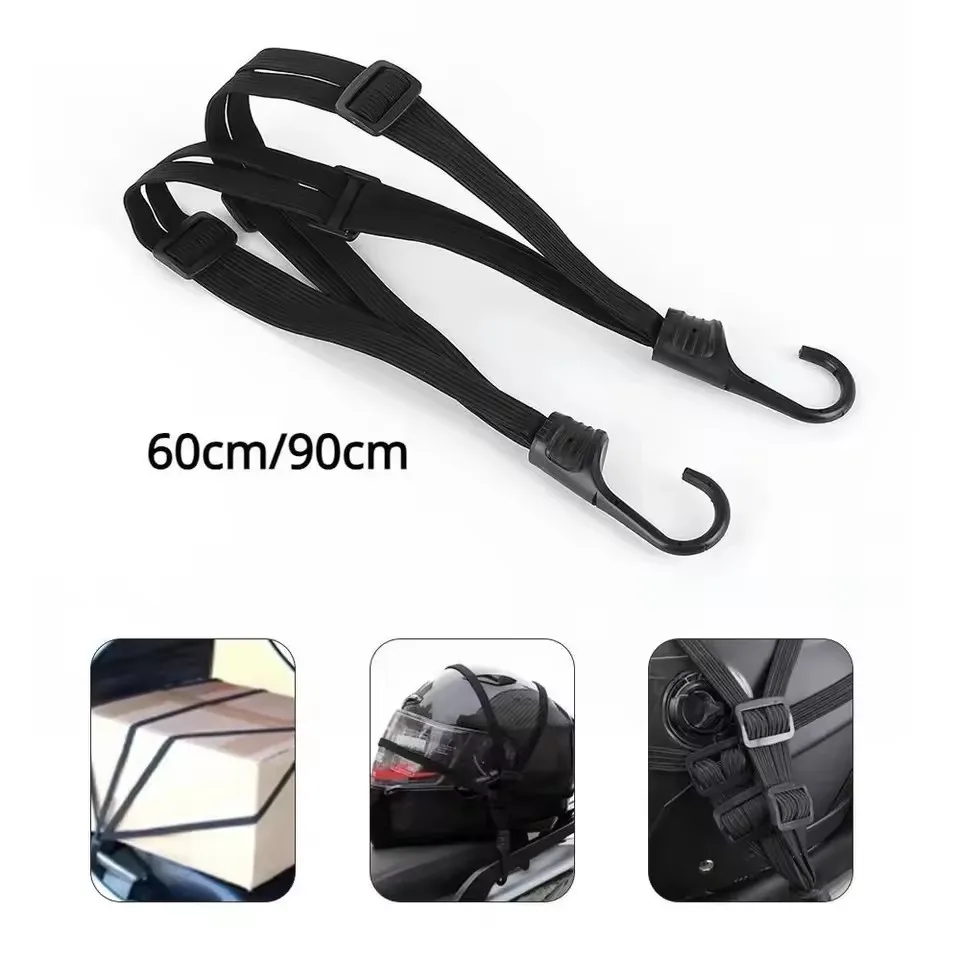 60/90CM Motorcycle Helmet Straps Motorcycle Accessories Hook Luggage Retractable Elastic Rope Fixing Belt Motorcycle Helmet