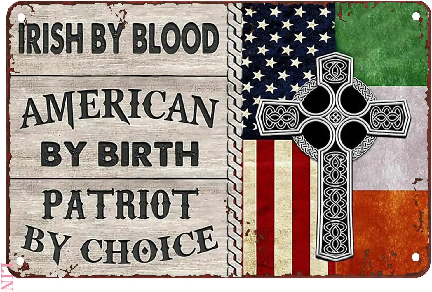 Vintage Metal Bathroom Signs Irish By Blood American By Birth By Choice Satin Metal Sign Vintage Home Decor Rustic Alumi