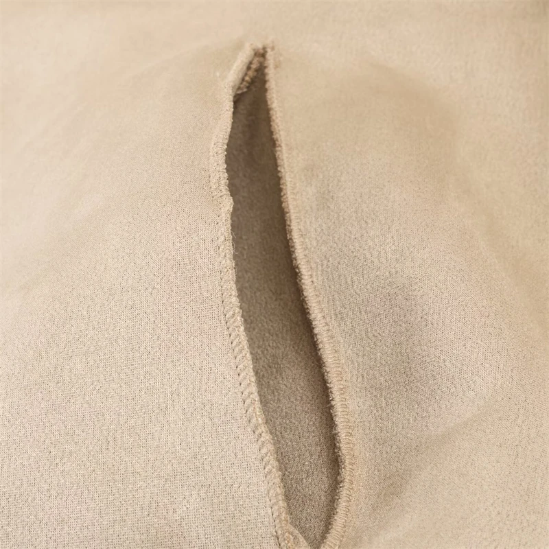 Giacca da donna in pile reversibile beige Teddy - Cappotto corto asimmetrico con colletto alto e bottoni, caldo invernale