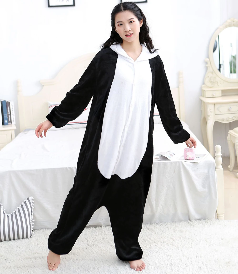 Unisex Adult Cosplay Animal Kigurumi Onesie Halloween Costume Christmas One Piece Pajamas Flannel Warm Sleepwear for Women Men