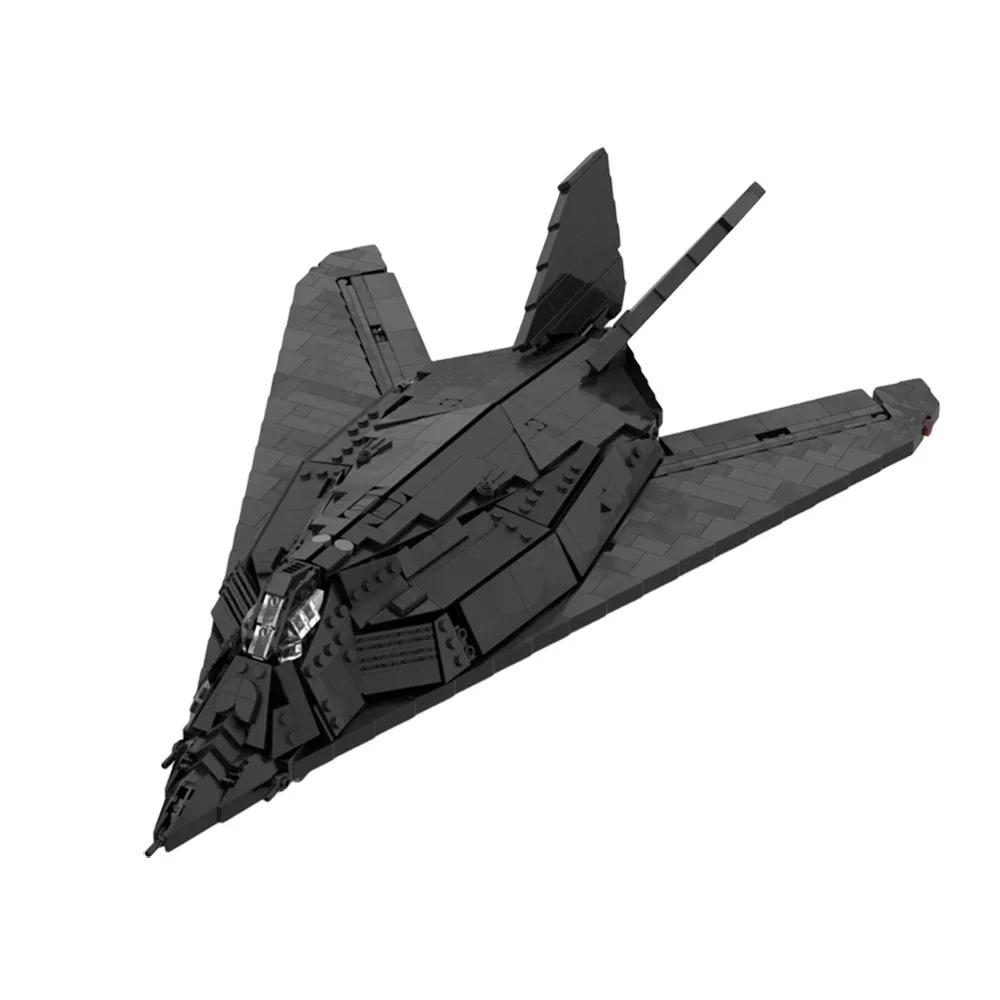 MOC Black Wars Plane F-117 Nighthawk Fighter Building Blocks Set Battle Aircraft Model Assemble Toys For Children Birthday Gifts