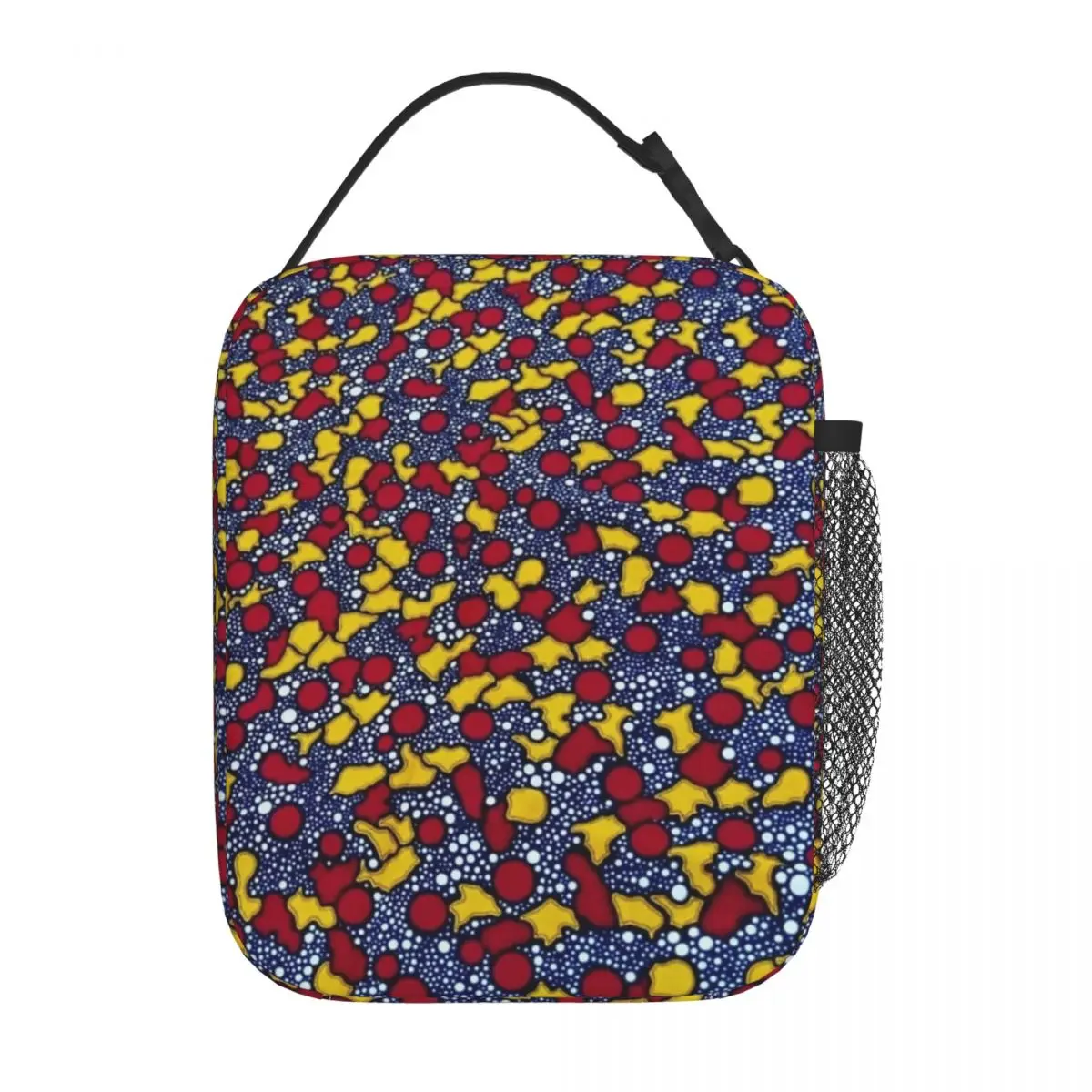 Insulated Lunch Bags African Print Inspired Digital Merch Geometric Ankara Red Lunch Container  Cooler Thermal Lunch Box