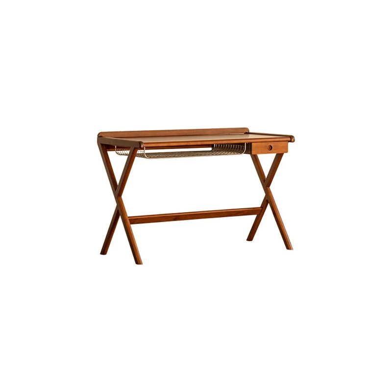 Solid wood desk, vintage small apartment, Nordic Japanese style two-seater computer desk
