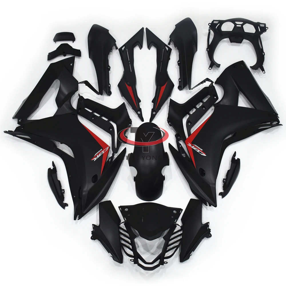 Motorcycle Full Fairing Kit For Honda CBR650F 2017-2019 CBR650 F 650F Shiny matte black printed red Bodywork Cowling