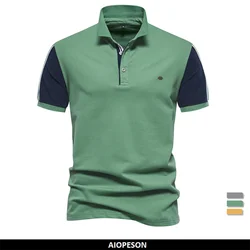 2024 New Summer Patchwork Polo Shirt For Men Brand Quality Short Sleeve Baseball Mens Polos