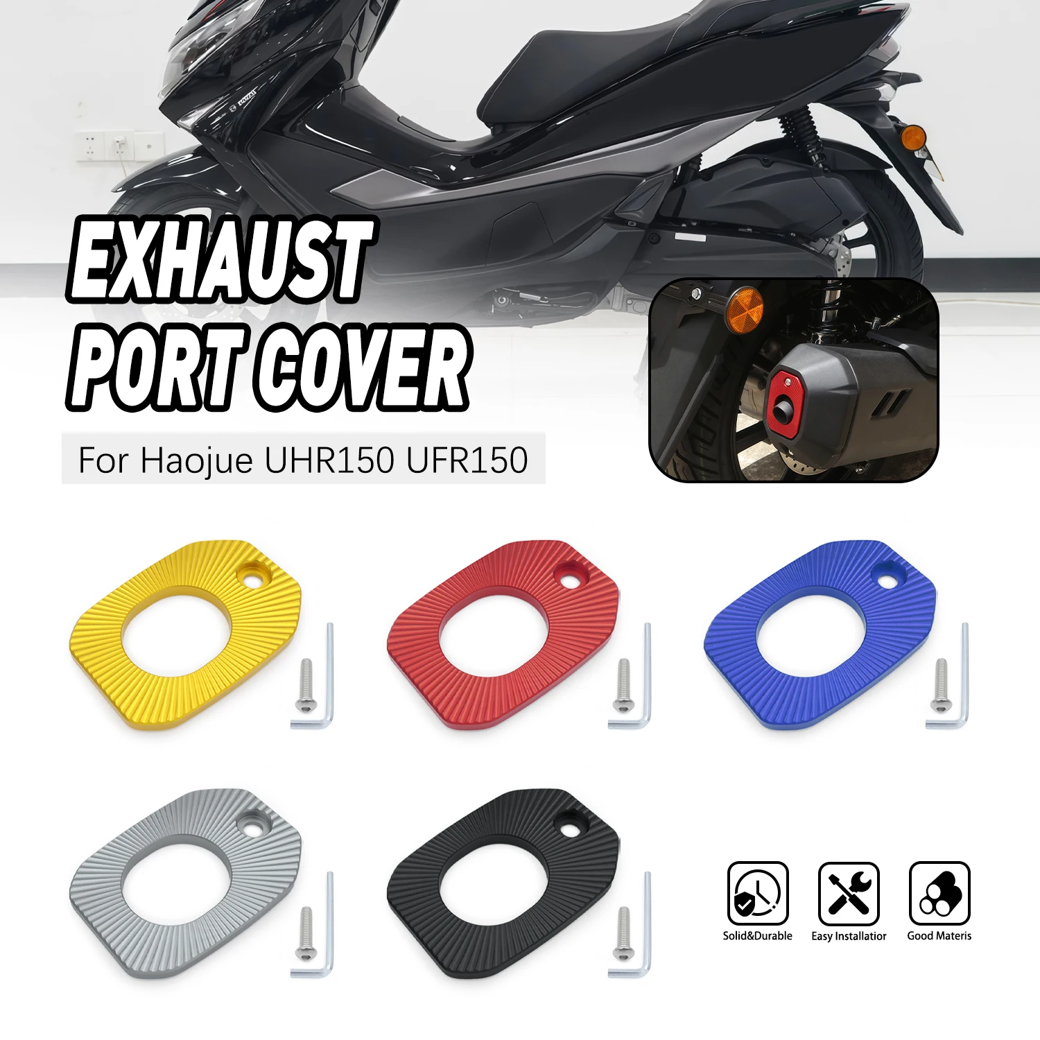

High Temperature Resistance Aluminium Exhaust Heat Dhield Protector Guard Cover For HAOJUE UHR150 UHR 150 UHR125 UHR 125 2024