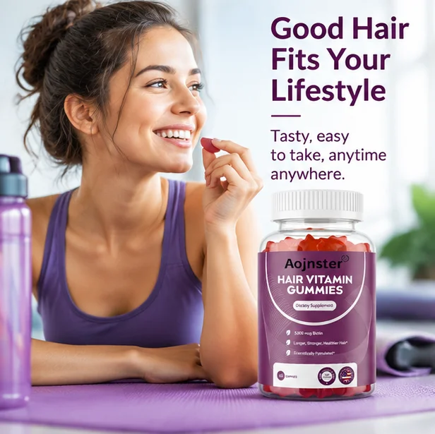 Hair Vitamin Gummies, 5000mcg Biotin Formula, 60 Count Chewable Daily Dietary Supplement
