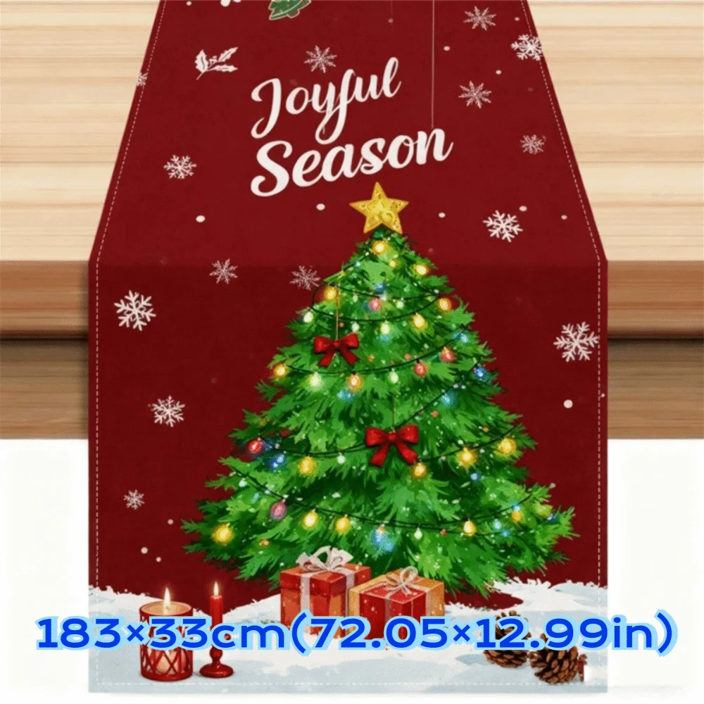 New New Year Christmas Table Runner Xmas Party Flag Cover Christmas Table Flag Navidad Gift Christmas Tablecloth Party Ornament