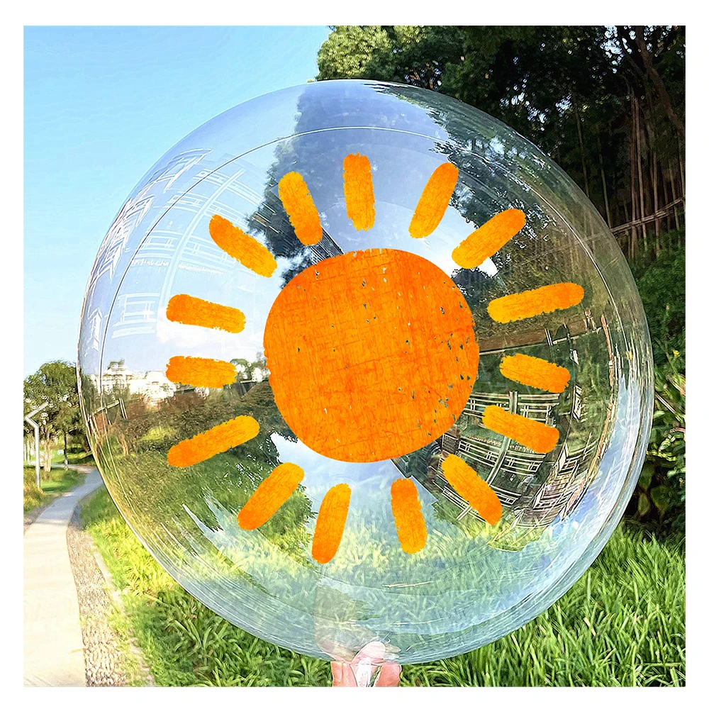 18 in Rainbow Boho Sun Sunshine Balloons Pastel Stickers with Transparent Bubble Clear Balloons for Wedding Birthday Party Suppl