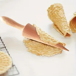 1pc, Wooden ice cream cone mold DIY kitchen tool for waffle cake cone croissant making kitchen tool gadgets