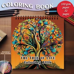Coloring Book - 7.87 x 7.87 inches 32 pages Tree of Life Coloring Book - Ideal gift for family or friends