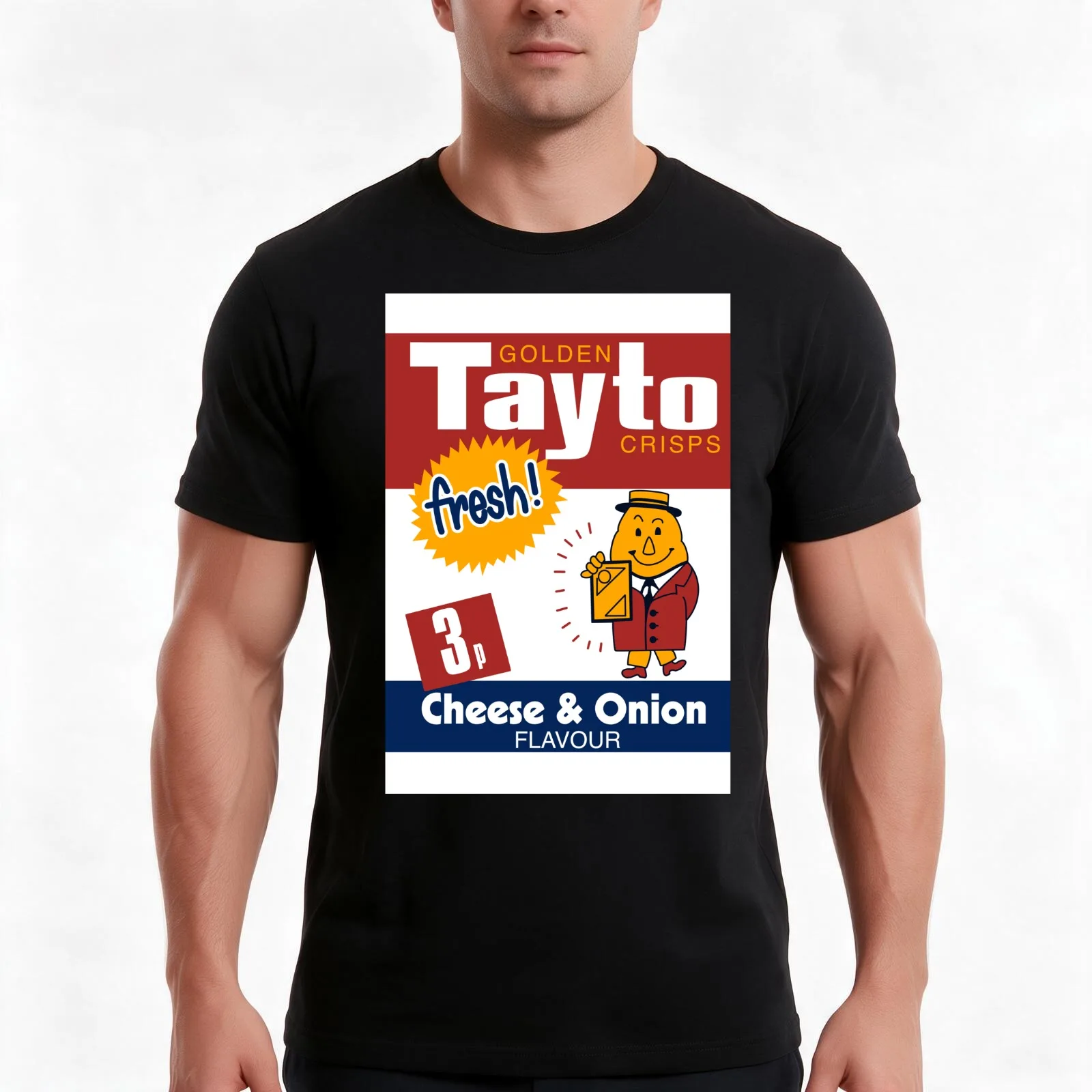 Tayto Cheese & Onion Retro Snack T-Shirt Summer Casual Cotton Tee Oversized Streetwear Tops Vintage Graphic Print