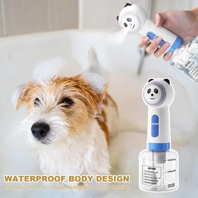 Dog Soap Foamer Dog Electric Foaming Shampoo Dispenser Pet Soap & Shampoo Sprayer Waterproof For Pet Bathing Kitchen Cleaning