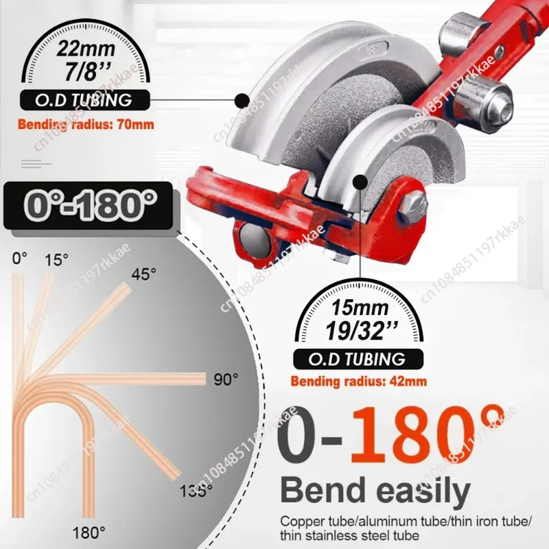 15+22mm O.D Tubing Benders Double-Grooue for Home Improvement Tap Water Copper Pipe Hard Pipe 180 Degree Heavy Duty Pipe Bender