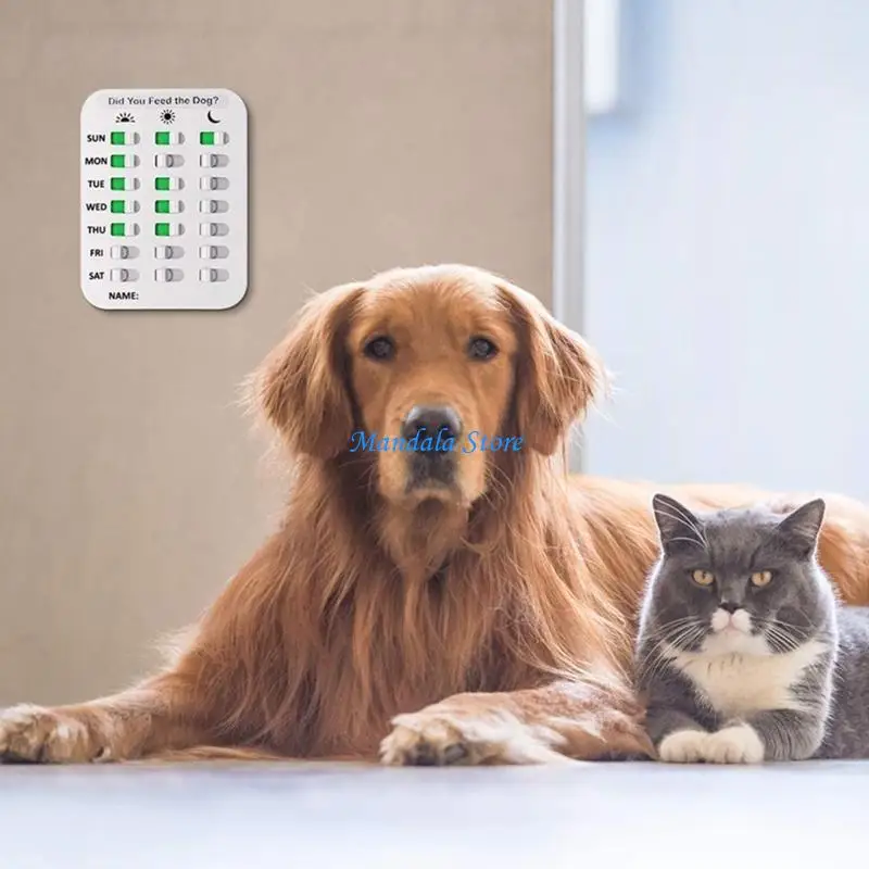 

U2JC Dog Feeding Reminder Reminder Sticker 2 Times 3 Times a Day Indication Chart Prevent Overfeeding or Obesity