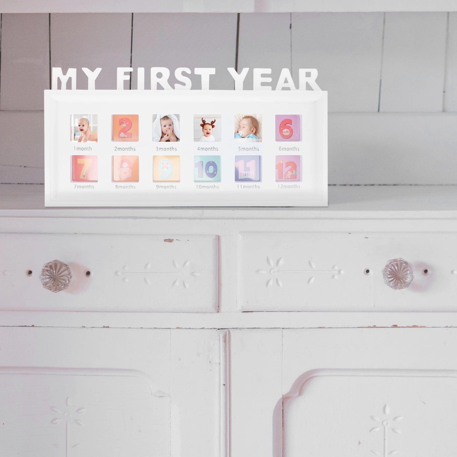 

Plastic Pvc Cardboard Baby Growth Photo Frame First Year Picture Holder Infant Milestone Clip Frames Newborn Essentials
