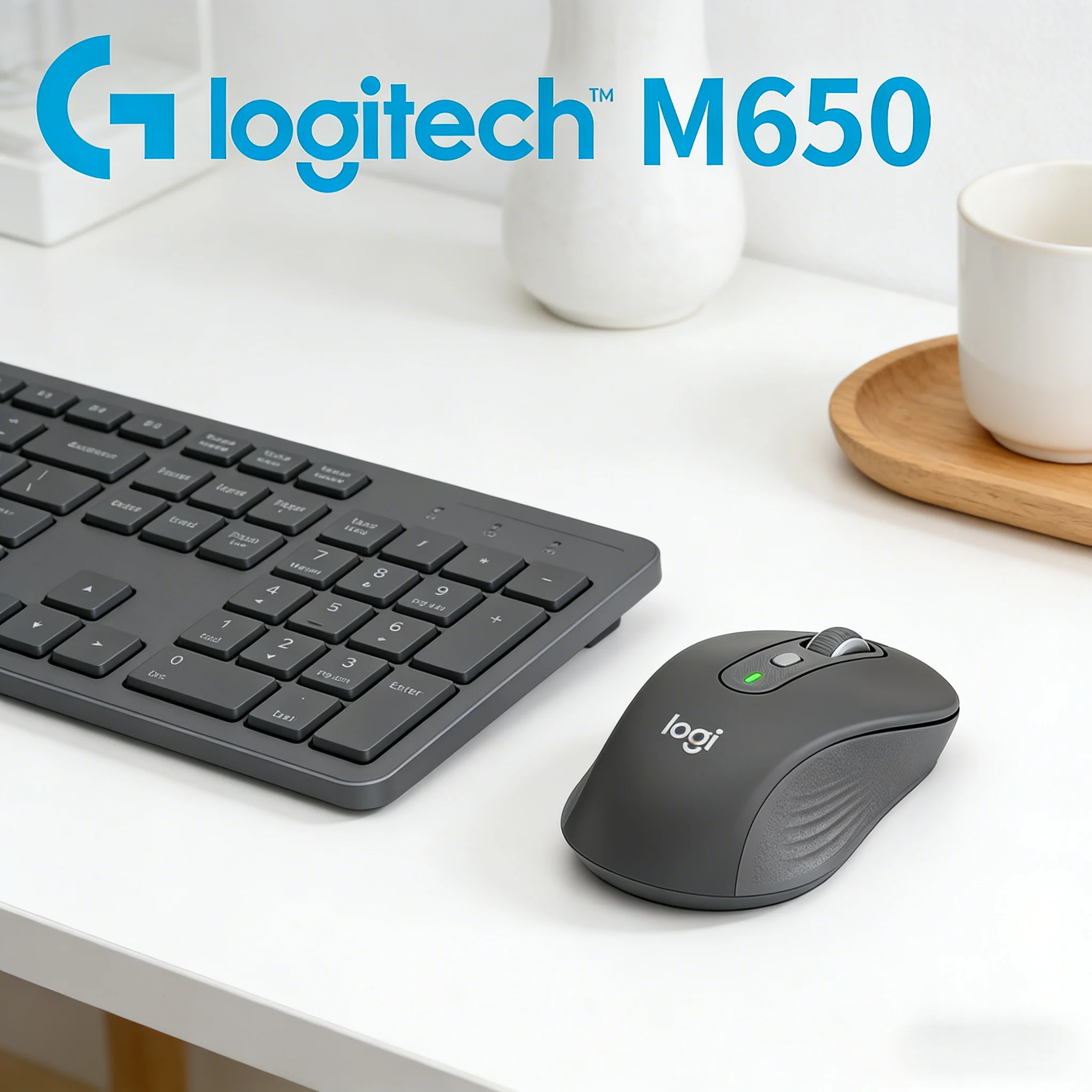 

Беспроводная мышь Logitech M650, Bluetooth и 2.4G, двойной режим, бесшумный клик, 24 месяца автономной работы, для дома, офиса, ноутбука, ПК