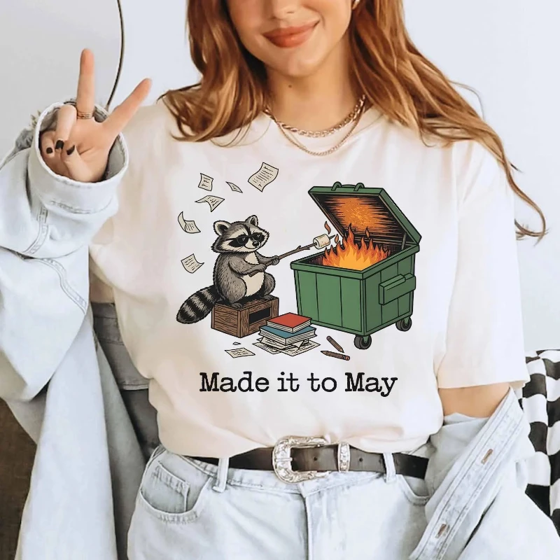 Made it to May teacher shirt, Funny Raccoon Dumpster Fire end of year school tshirt, Last Day of School, Class Dismissed