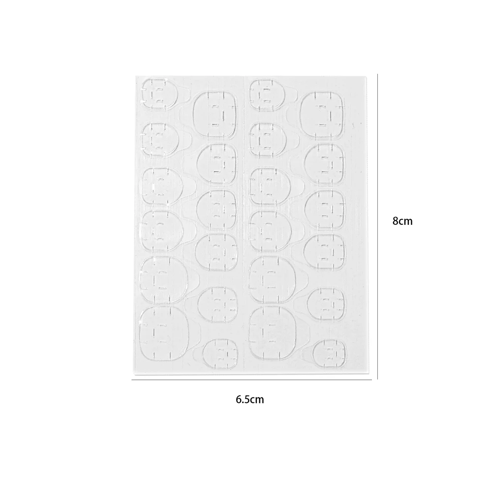 50 Blatt 24 Stück/Blatt doppelseitiges falsches Nagelkunst-Klebeband, Kleber, Gelee, transparent, wasserfest, Tabs für Nägel