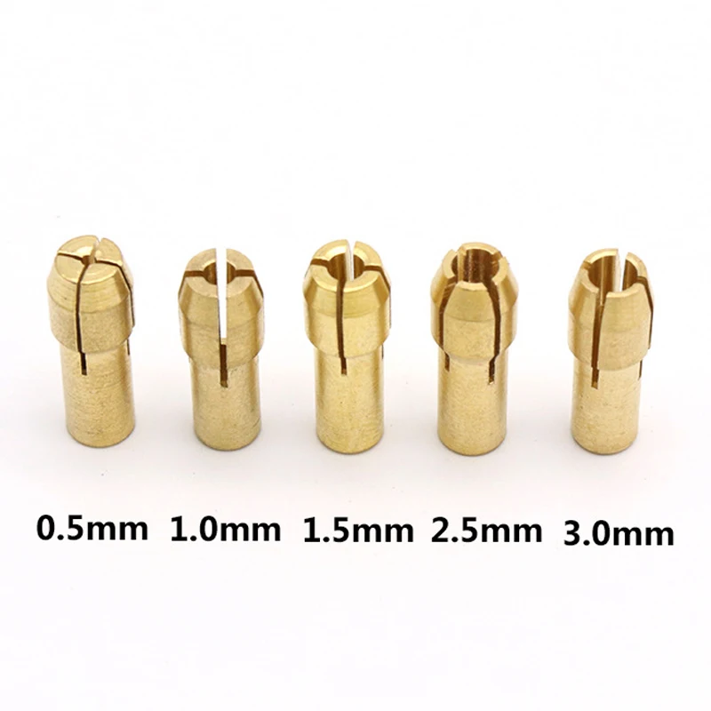 7Pcs 2/2.35/3.17/4.05/5.05mm Electric Drill Bit Kit Chuck Adapter Collet 0.5-3mm Drill Folder Copper Cap For Rotary Power Tools