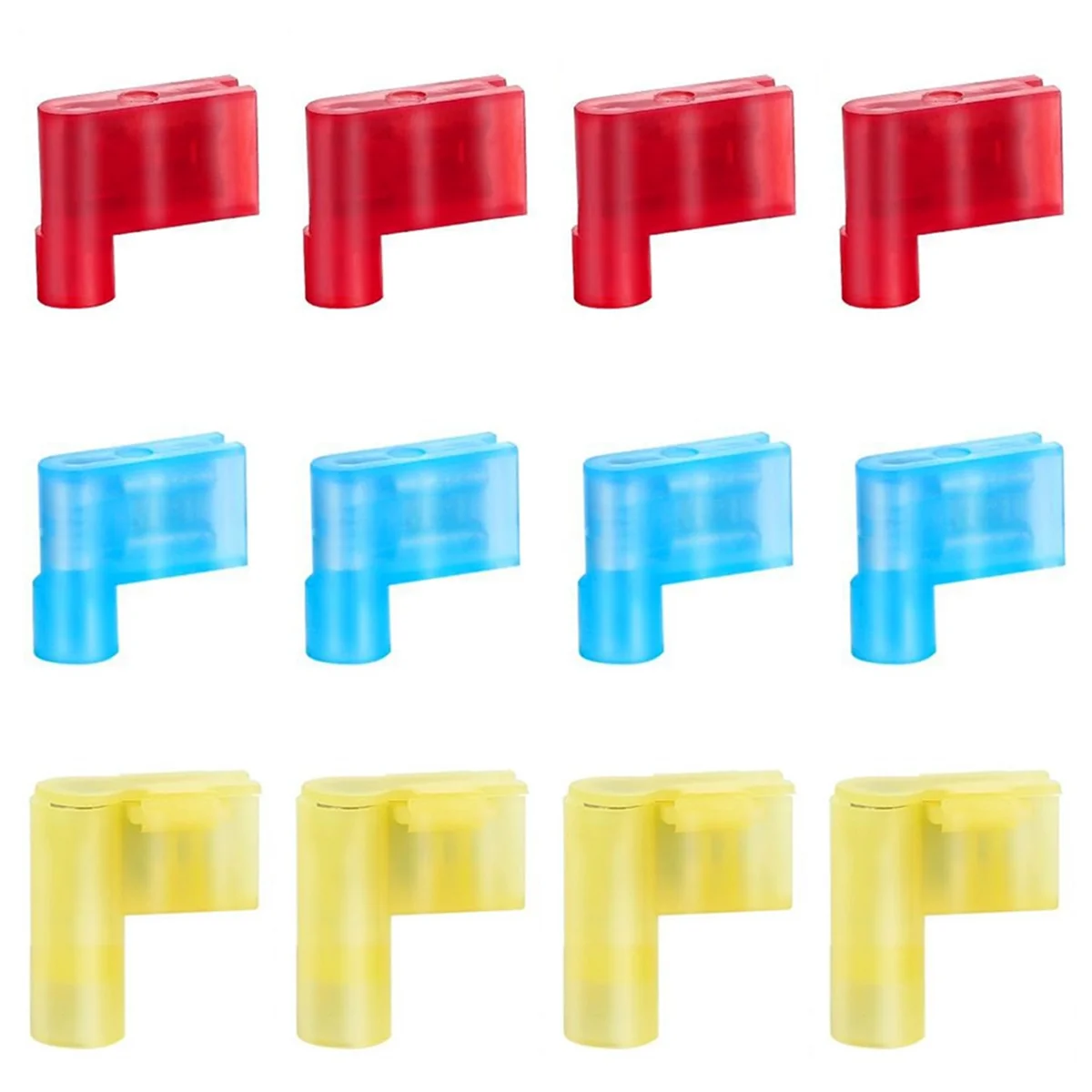 

A002 120PCS Quick Disconnect Flag Connector,Nylon Right Angle Spade Connectors 22-10AWG,90 Degree Wire Terminal Connector