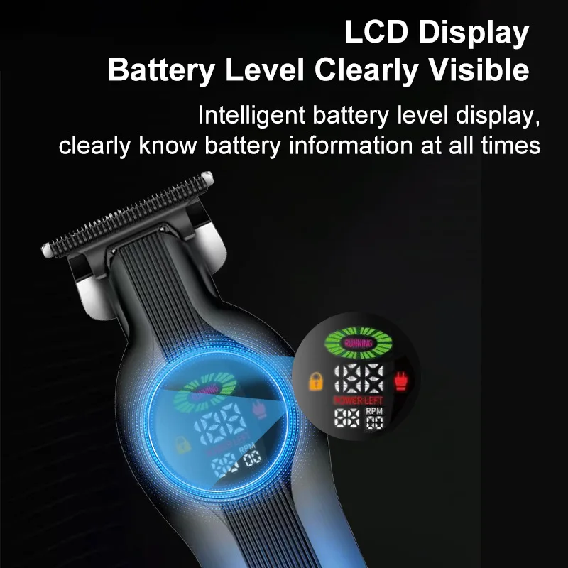 ماكينة قص الشعر الكهربائية الجديدة متعددة الوظائف لصالونات الشعر بشاشة ديجيتال ماكينة قص الشعر الكهربائية